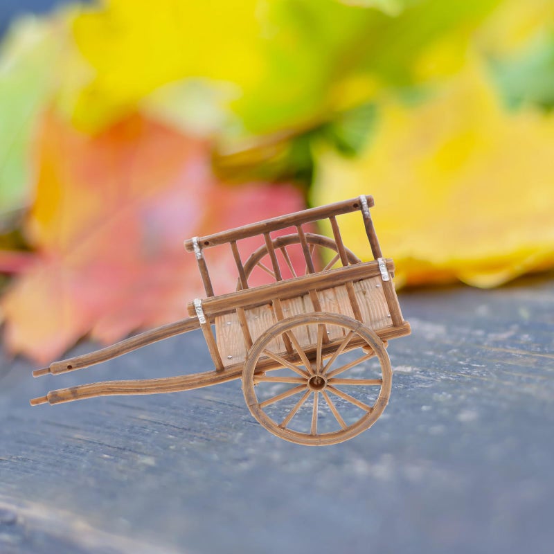 STOBOK 2Pcs Miniature Farming Cart Model Dollhouse Miniature Barrows Simulation Cart Ornaments Landscape Decorations Ancient Wagon Farm Tool Toys - Image 5